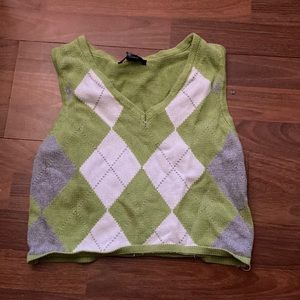 Checkered sweater vest